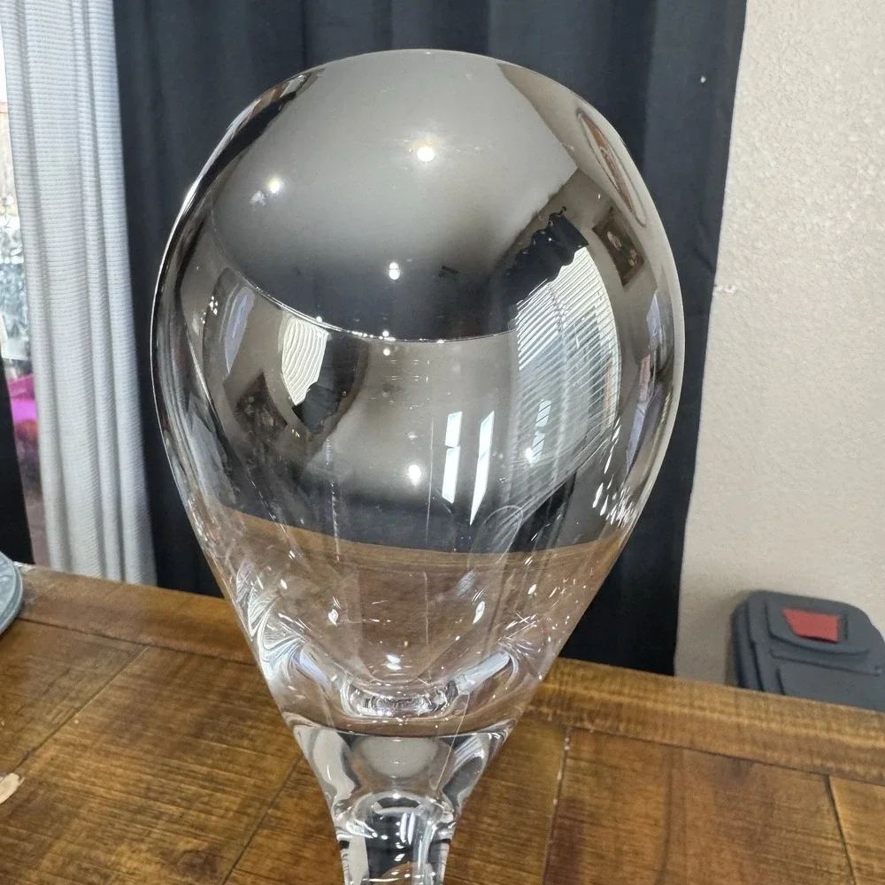 Mercury Ombre Wine Glasses‎ Set of 2 Classic Metallic Fade Tall Elegant Barware